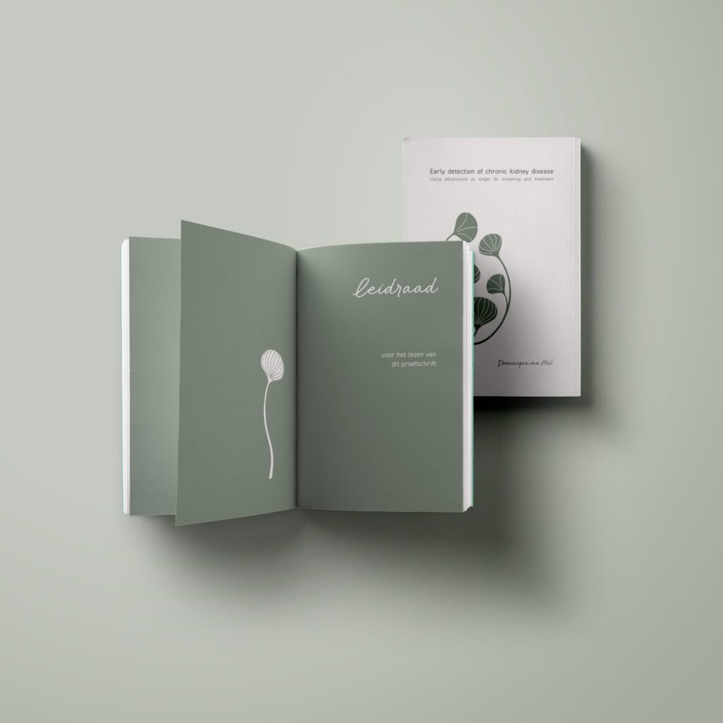 Dominique-van-Mil – Early detection of chronic kidney disease: Proefschriftontwerp vroege opsporing chronische nierschade – ontwerp door Kira